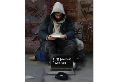 Câu chuyện của một người vô gia cư dùng iPad.