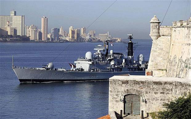 Chiếm hạm Anh đầu tiên cập cảng Cuba trong nửa thế kỷ