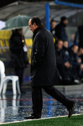 Benitez đang chịu sức ép khủng khiếp vì kết quả nghèo nàn của Inter. Ảnh: AFP.