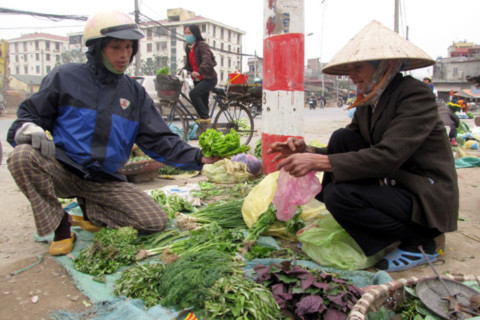 Chợ rau đầu mối chuyển địa điểm khiến những người kinh doanh rau, củ gặp khó vì mất khách quen. Ảnh minh họa: Tuệ Minh