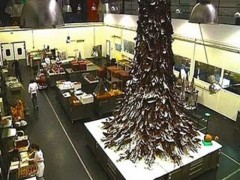 Kỷ lục thế giới: Cây Noel bằng socola cao 10m