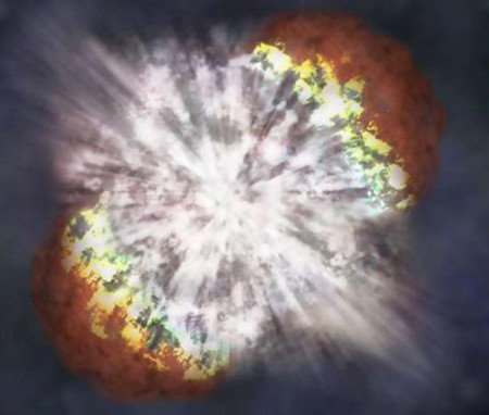 Hình minh họa vụ nổ siêu tân tinh. Ảnh: