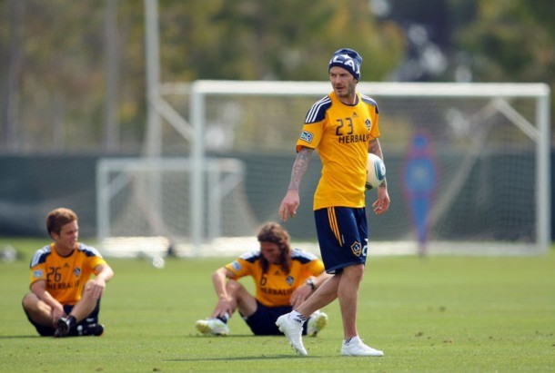 Beckham đã trở lại luyện tập cùng LA Galaxy