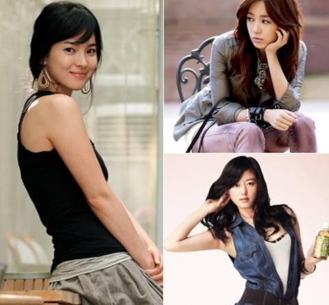 (Trái sang, trên dưới) Song Hye Kyo, Yoon Eun Hye, Jun Ji Hyun.