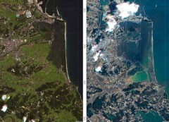 Thành phố bị động đất ở Nhật Bản chụp từ vũ trụ