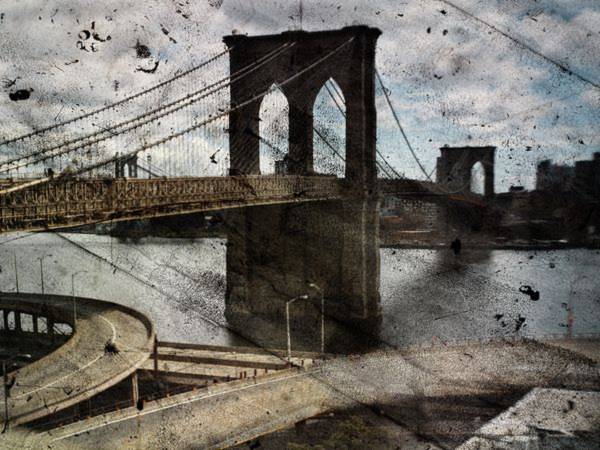 Cây cầy Brooklyn trong một bức bưu thiếp - Ảnh: Abelardo Morrell và Bonnie Benrubi