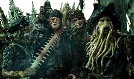 Toàn bộ băng đảng của Davy Jones trong “Cướp biển vùng Caribbe” hoàn toàn được xử lý bằng kỹ xảo.