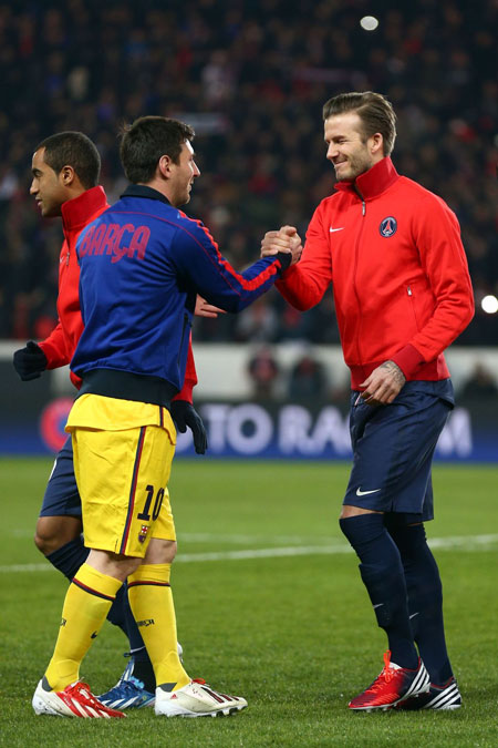 Messi và Beckham, hai “ông vua kiếm tiền” của làng bóng đá.