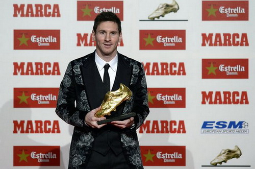 Messi là cầu thủ duy nhất 3 lần giành danh hiệu Chiếc giày vàng châu Âu - Ảnh: AFP