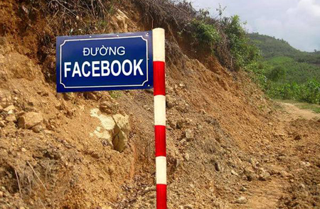 Tuyến đường sau khi được sữa chữa được mang cái tên rất kêu - Đường Facebook (ảnh: Báo Hà Tĩnh)