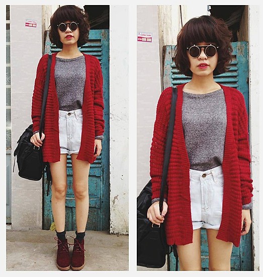 cardigan 1324 Gặp cô bạn 9X mix trang phục cực chất với đồ cũ