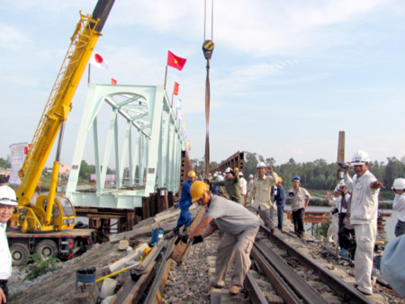 Một dự án thuộc hệ thống đường sắt Bắc - Nam mà JTC đang tham gia (ảnh: Báo GTVT)