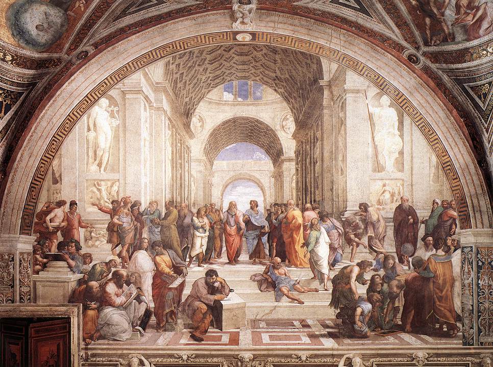 “The School of Athens.” Fresco, 1509. Stanza della Segnatura, Palazzi Pontifici (Vatican, Holy See (Vatican City State) (Tất cả ảnh được cung cấp bởi Art Renewal Center)