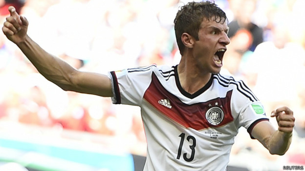 Thomas Muller là cầu thủ lập hat-trick đầu tiên trong mùa World Cup 2014