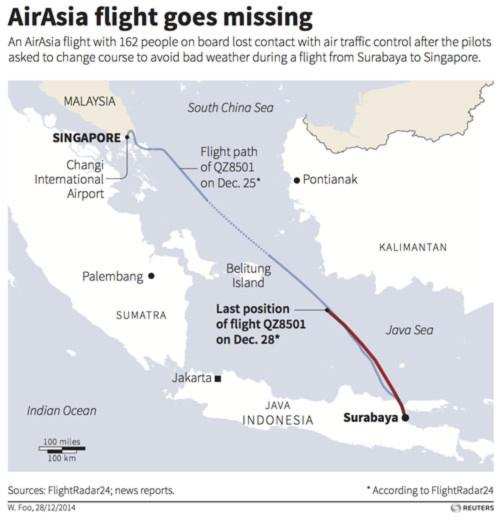 Tại sao GPS không tìm ra máy bay AirAsia mất tích?