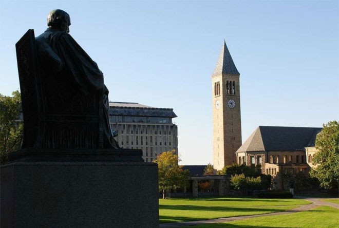 <b>10. Đại học Cornell</b><br><br>Quốc gia: Mỹ<br>Xếp hạng trong nước: 8<br>Xếp hạng về chất lượng giáo dục toàn cầu: 12<br>Xếp hạng về công việc của sinh viên sau tốt nghiệp: 18<br>Tổng điểm: 86,79/100<br><br><i>Nguồn: Center for World University Rankings</i>