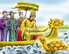 Vua Lê Lợi và truyền thuyết "Trả Gươm". (Ảnh: SGK)