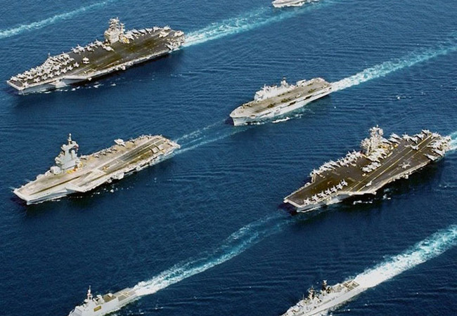 Lực lượng hải quân hùng mậu của Mỹ kiểm soát giao thông hàng hải tại biển Đông. Ảnh viettimes.vn