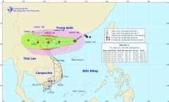 Vị trí và đường đi của bão số 3. Ảnh Trung tâm Dự báo Khí tượng Thủy văn