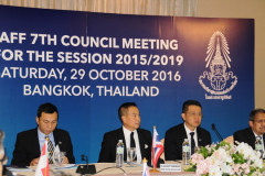 Cuộc họp của LĐBĐ Đông Nam Á hôm 29-10 bàn về việc các nước chung tay đấu thầu đăng cai World Cup. Ảnh AFF