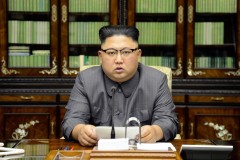 Ngày 21/9/2017, Kim Jong Un ra một tuyên bố hiếm hoi phản bác lại diễn văn của ông Trump tại Liên Hiệp Quốc. Ảnh được KCNA công bố ngày 22/9