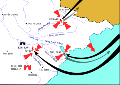 Bản đồ đường tiến quân của quân Tống. Ảnh từ wikipedia.org