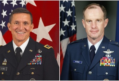 Ảnh kết hợp: Tướng Michael Flynn và tướng Thomas McInerney (phải). (Ảnh qua The American Report)